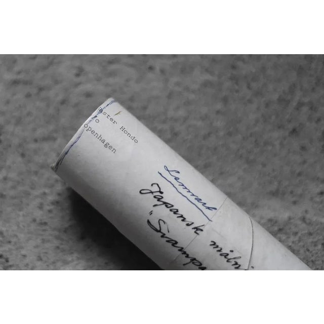 Textile Japanese Style Mixed Media Artwork on Textile by Svampar, Denmark, 1950s For Sale - Image 7 of 8