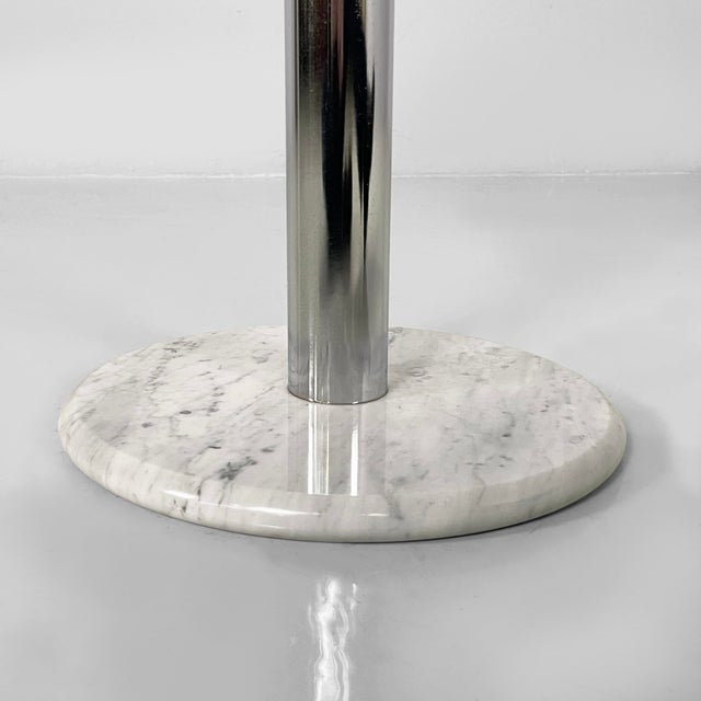 Italian Modern Round Glass, Steel and Marble Coffee Table, 1980s For Sale - Image 10 of 15