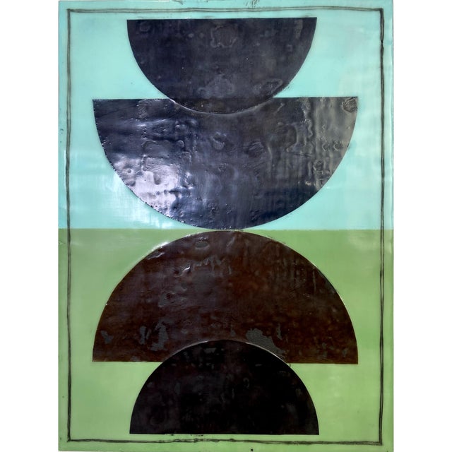 Encaustic Collage Installation by Gina Cochran - "Cahoots" - 9 Panels For Sale - Image 4 of 11