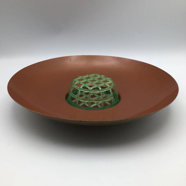Metal Ikebana Vase With Locking Removable Plastic Frog For Sale - Image 13 of 13