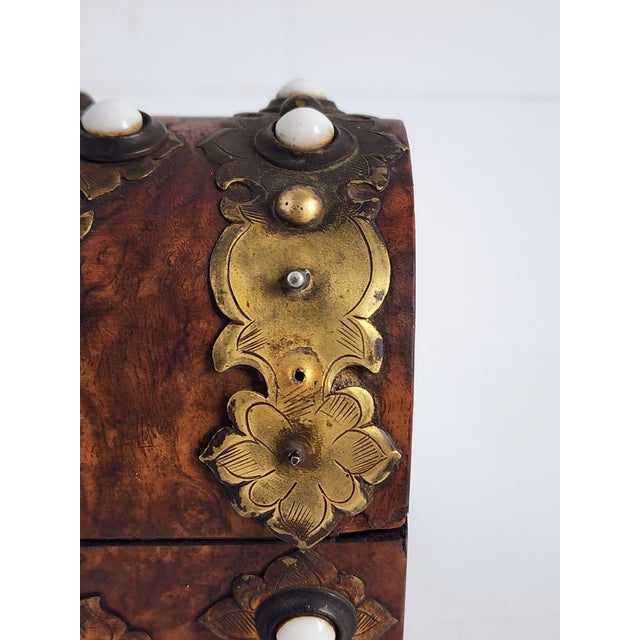Antique English 19th Century Keepsake Dome Wood Box For Sale - Image 9 of 11