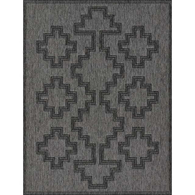 Momeni Contemporary Indoor/Outdoor Hampton Fog Rug in Charcoal, 3'3" x 5' For Sale - Image 10 of 10