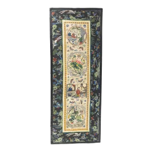 19th Century Chinese Silk Embroidered Gauze Robe Sleeve Panel