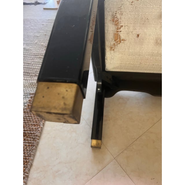Wood Pair of James Mont Chairs Lacquered 1970 Horseshoe Chairs For Sale - Image 7 of 8
