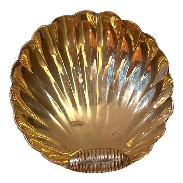 1970s Brass Shell Decorative Bowl Wall Hanging For Sale