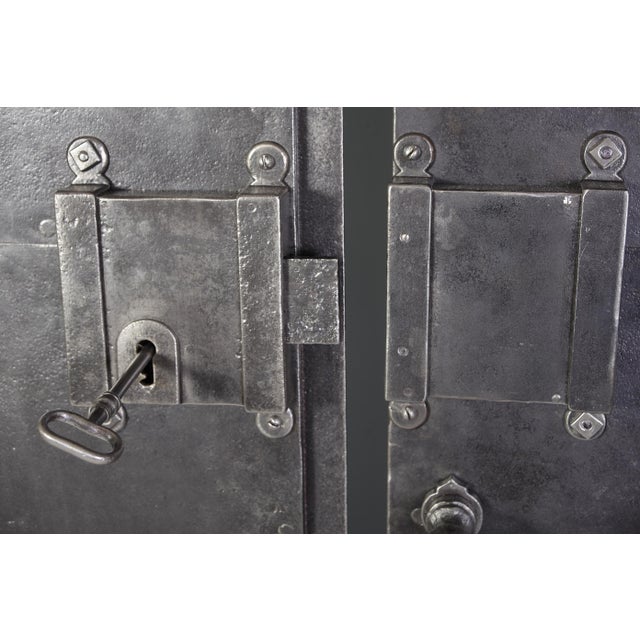 Black Antique Oversized Blue Iron Double Doors, 1880s For Sale - Image 8 of 18