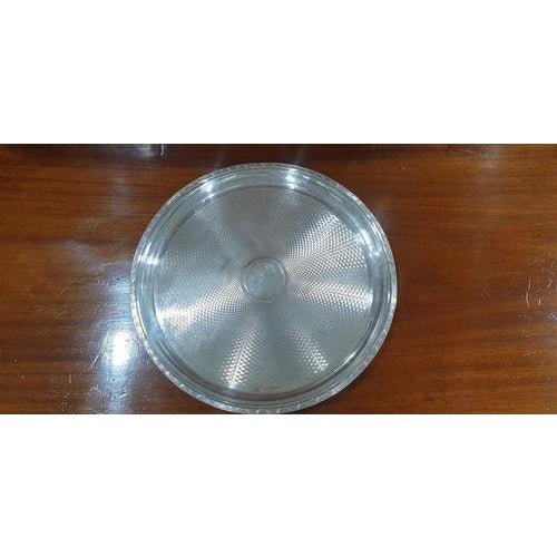 This is a large silver plated salver, in overall very good condition, no ware to plate.