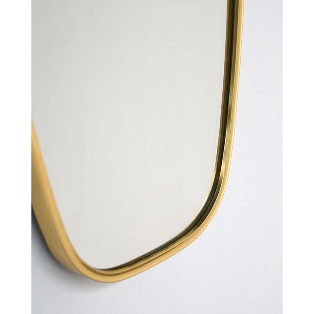1950s Mid-Century Mirror with Brass Frame, 1950s For Sale - Image 5 of 8