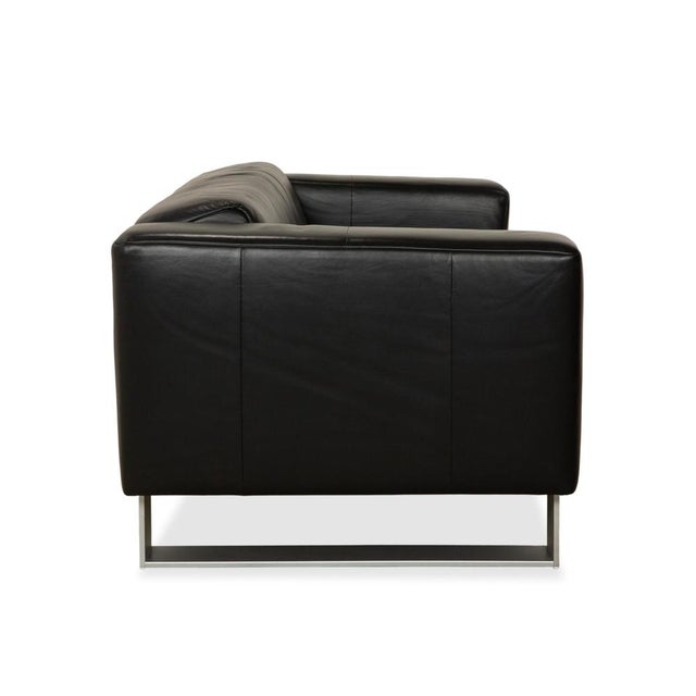 BMP 622 2-Seater Sofa in Black Leather from Rolf Benz For Sale - Image 11 of 14