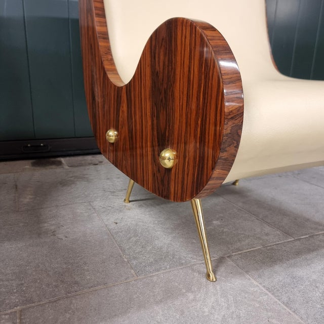 Vintage Art Deco Style Armchairs with Canaletto Walnut Armrests, 2010s, Set of 2 For Sale - Image 9 of 12