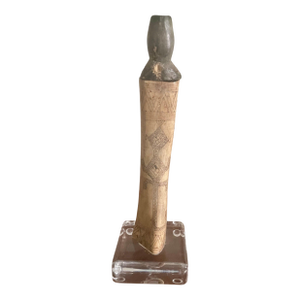 19th Century Indonesian Tribal Scrimshaw Figure Sculpture (10" High)