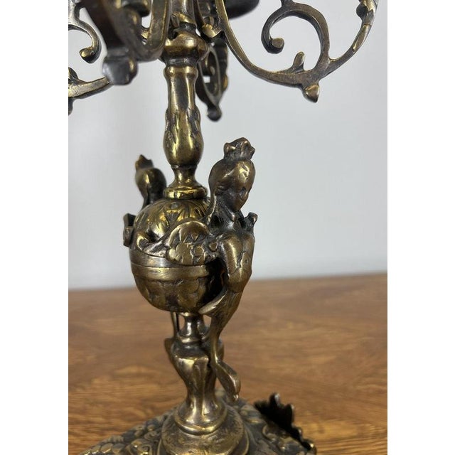 Vintage French Mantel Clock Garniture with Candelabras, Set of 3 For Sale - Image 16 of 18