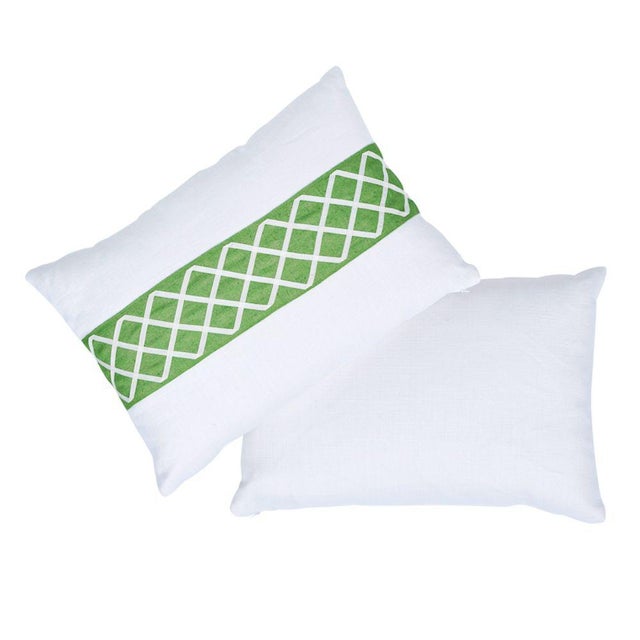 This pillow features Ziz Embroidery with a knife edge finish. With an intentionally irregular strie ground and a fanciful...