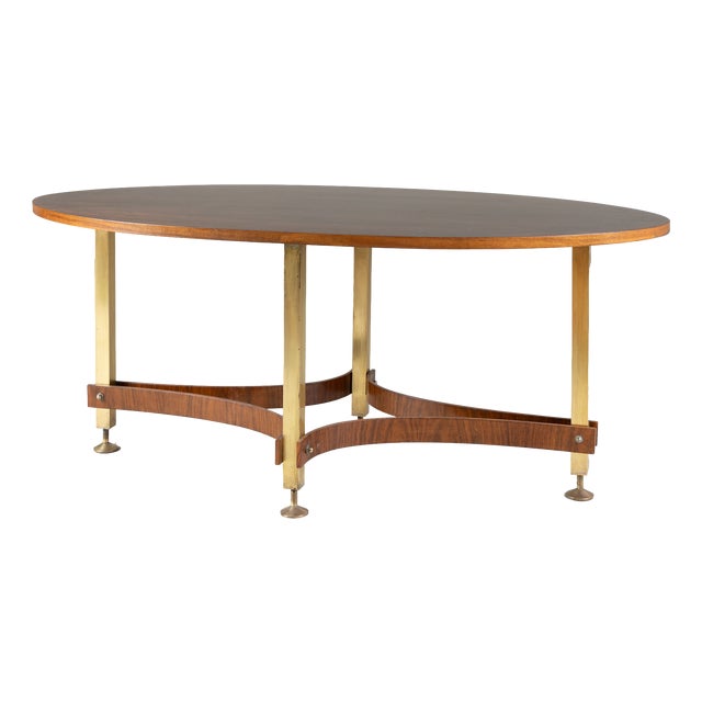 Vintage Oval Wooden Table, 1970 For Sale