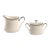 Vintage Lenox Moonspun Ivory Porcelain Creamer & Lidded Sugar Bowl Set Platinum For Sale