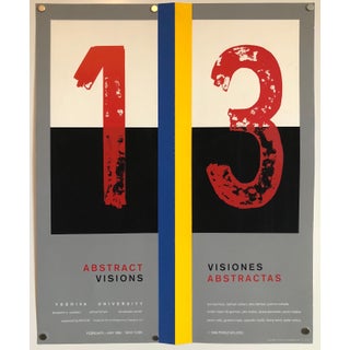 Perez Melero, Screen Print Poster Construction "Abstract Visions" Latin American Kinetic Art, 1986 For Sale