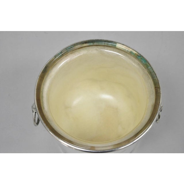 Silver Vintage English Regency Winthrop Silver Plated Lion Handle Covered Ice Bucket For Sale - Image 8 of 18