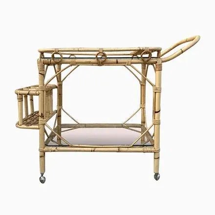 Mid-Century Bamboo Garden Tea Cart, 1950s For Sale - Image 14 of 14