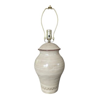 Mid Century Modern Glazed Ceramic Pottery Table Lamp For Sale