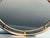 Wood Hollywood Regency Oval Wall Mirror With Brass Accents For Sale - Image 7 of 12