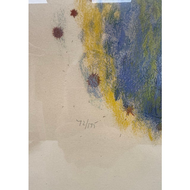 1970s C. 1973, "The Prophets by Rubin", French Mourlot Exhibition Color Lithograph - Featuring "Elizah", Giclee in Vintage Frame, Artist Reuven Rubin For Sale - Image 5 of 12