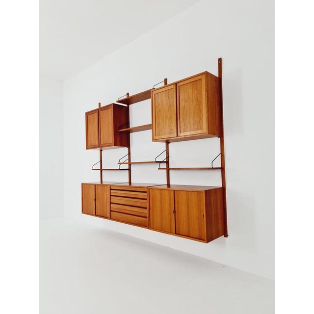 Poul Cadovius Large Mid-Century Danish Teak Wall Unit with 5 Cabinets by Poul Cadovius for Cado, Denmark, 1960s For Sale - Image 4 of 18