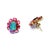 Bochic “Capri” Vintage Opal & Multi Ruby Earrings Set In 18K Gold & Silver For Sale - Image 4 of 6