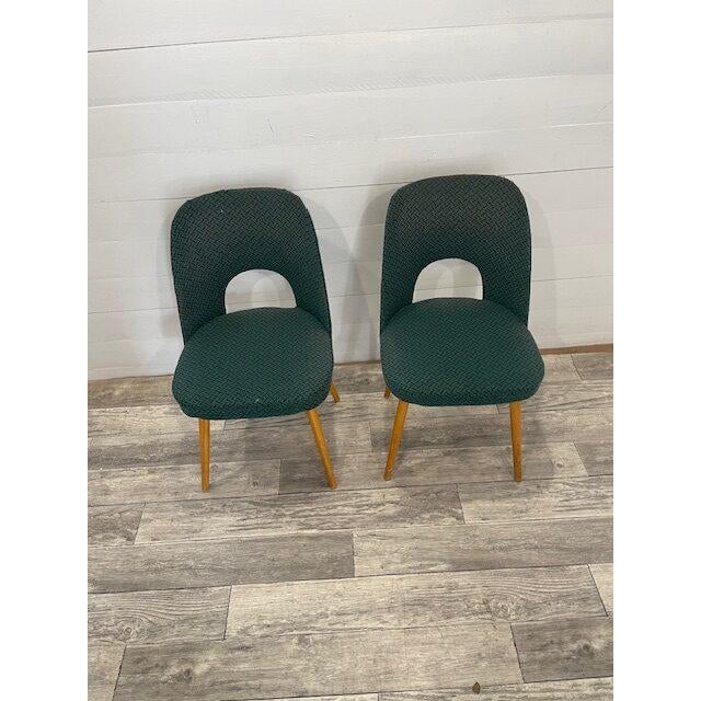 Vintage Original Lollypop Chairs Designer Antonin Suman, 1960 in Original Green Upholstery In very good condition 2 pieces...