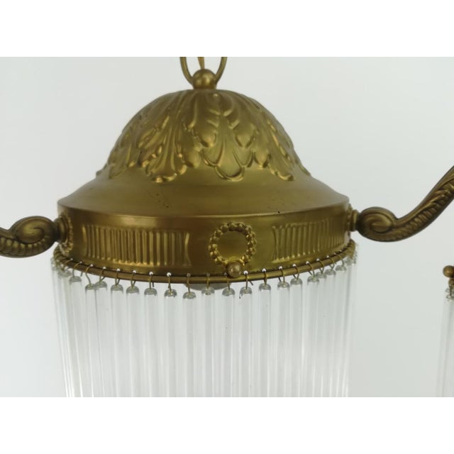 Viennese 3-Armed Chandelier with Glass Rods For Sale - Image 3 of 11