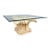 Boho Chic Faux Bamboo Banana Leaf Glass Top Coffee Table For Sale