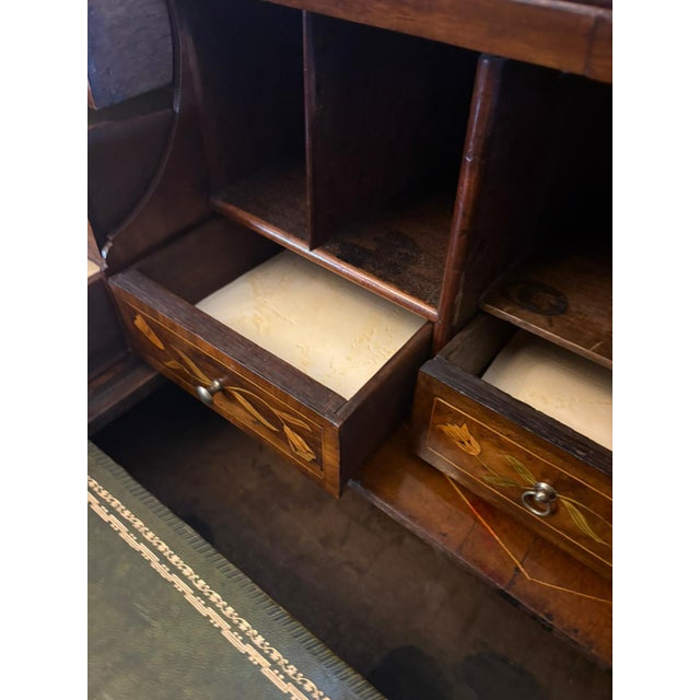 Antique Dutch Marquetry Walnut Bureau Bookcase, 1780 For Sale - Image 6 of 18