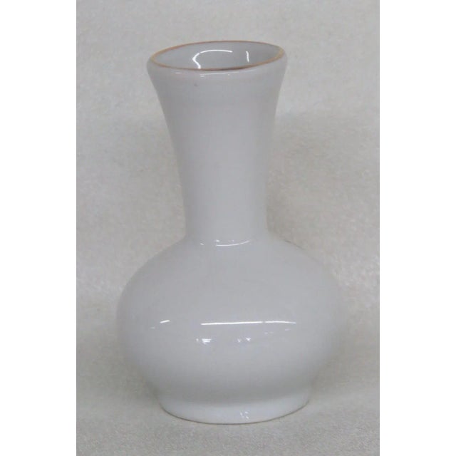 Mid-Century Modern Porcelain Decorative China White Floral Miniature Bud Vase For Sale - Image 3 of 9