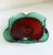 1960s Italian Murano style modern scalloped glass bowl. Hand-blown in vivid shades of teal green and blood red. Unsigned.