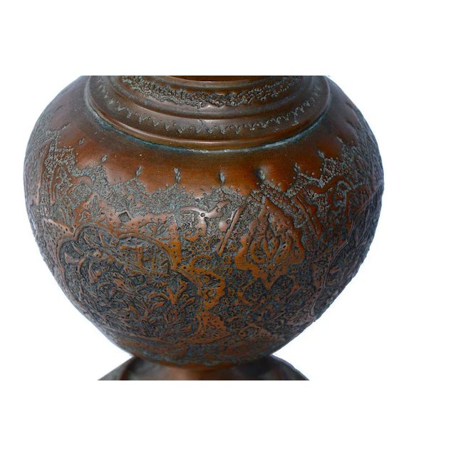 Copper Vase with Engraving, 1940s For Sale - Image 4 of 13