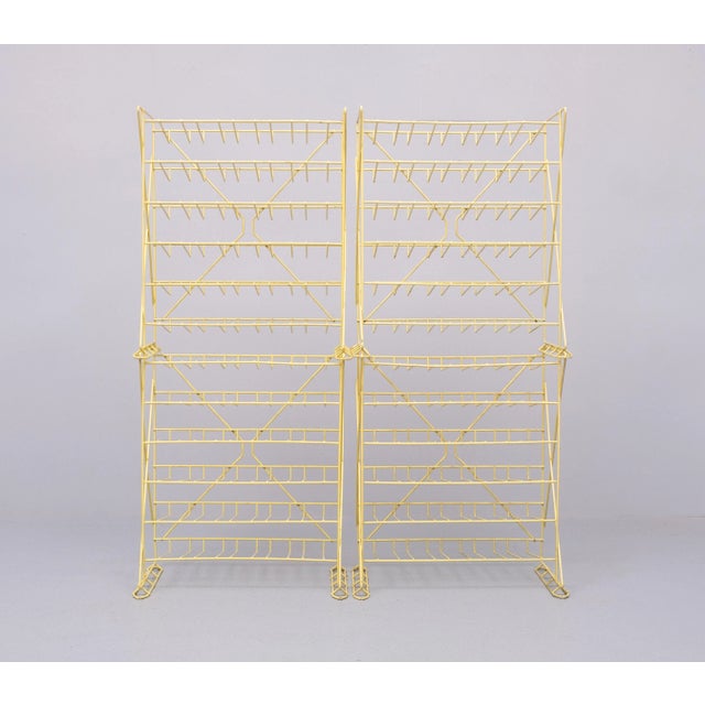 Yellow Free Standing Wine Racks, 1970s, Set of 4 For Sale - Image 8 of 8
