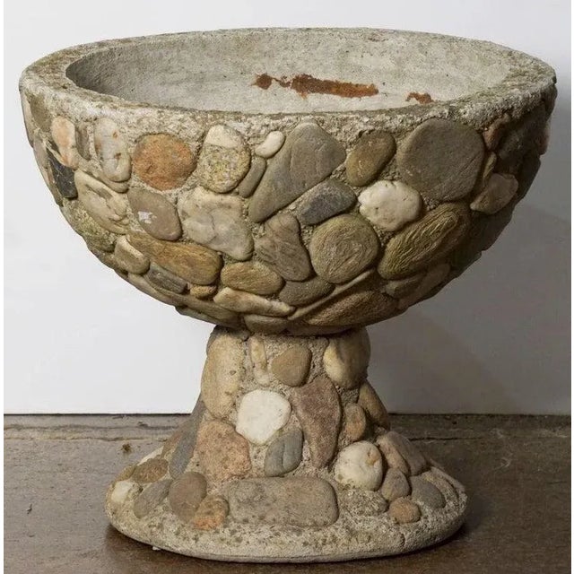 Raised Pebble-Pot Garden Planter or Urn With Embedded Stones From France For Sale In Austin - Image 6 of 13