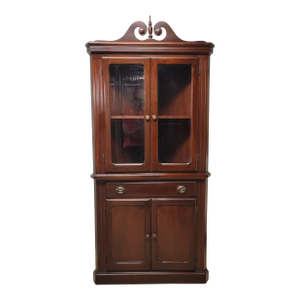 Vintage American Traditional Mahogany Corner Display Cabinet