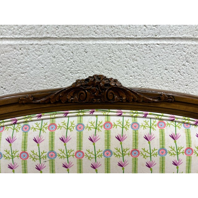 Vintage French Louis XVI Style Twin Size Upholstered Headboard For Sale - Image 11 of 11