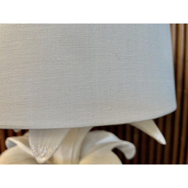 Italian Ceramic Palm Tree Table Lamp in Bamboo Style by Tommaso Barbi, 1970s For Sale - Image 3 of 15