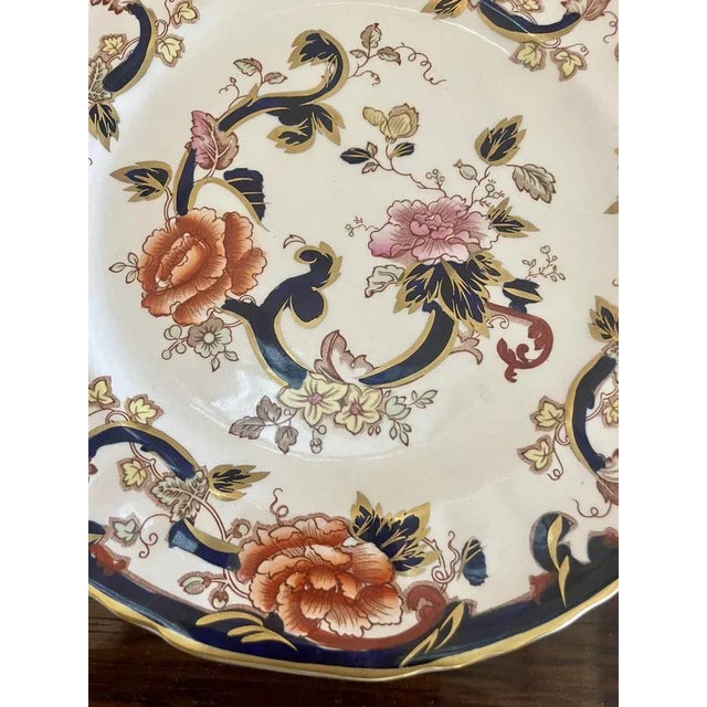 Hand Painted Masons Ironstone Plates, 1920s, Set of 2 For Sale - Image 4 of 12