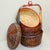 Large Chinese wedding baskets, stackable lacquered with polychrome painted fish and floral motifs. These basket (also...