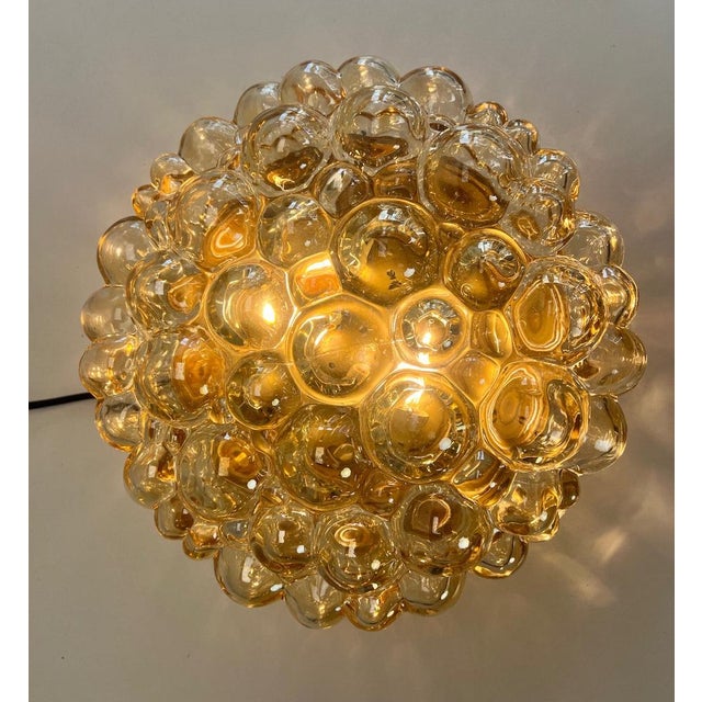 Large Bubble Flush Mount in Amber by Helena Tynell for Glashütte Limburg, 1960s For Sale - Image 6 of 14