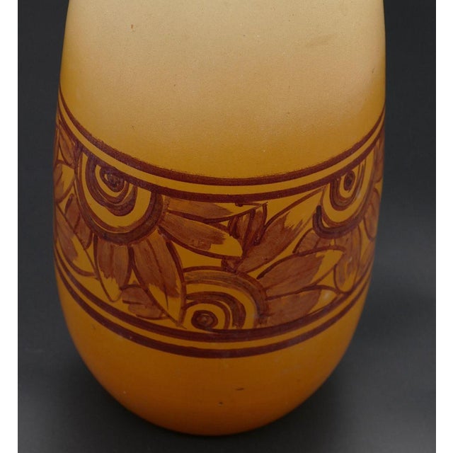 Vintage Art Deco French Orange Vase, 1920s For Sale - Image 6 of 7