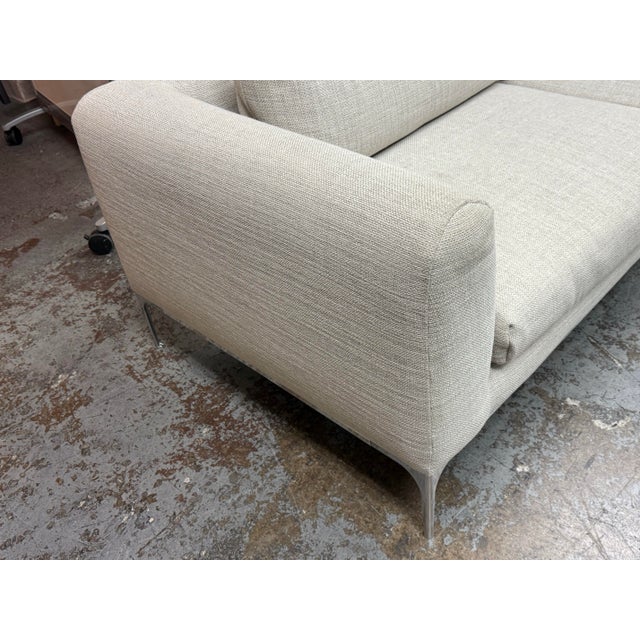 Linen Design Within Reach Jonas Snow Linen Sofa For Sale - Image 8 of 12