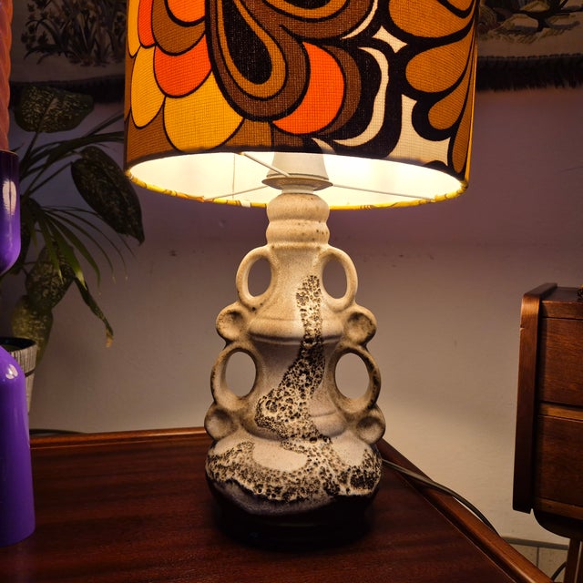 Ceramic Mid-Century Ceramic Table Lamp from Steinbach, Germany, 1960s For Sale - Image 7 of 10