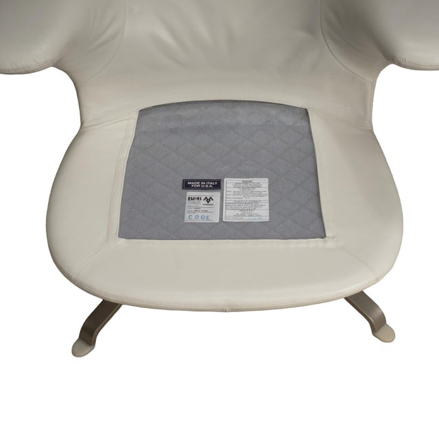 B&b Italia Radar Lounge Chair by James Irvine White Leather Swivel Lounger Italy For Sale - Image 13 of 17