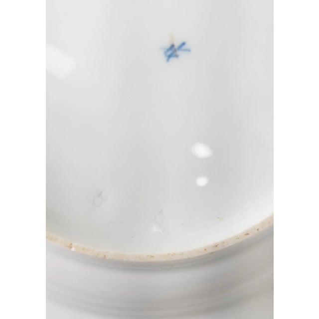 White 19th Century German Meissen Floral Bowl With Cancelled Mark For Sale - Image 8 of 10