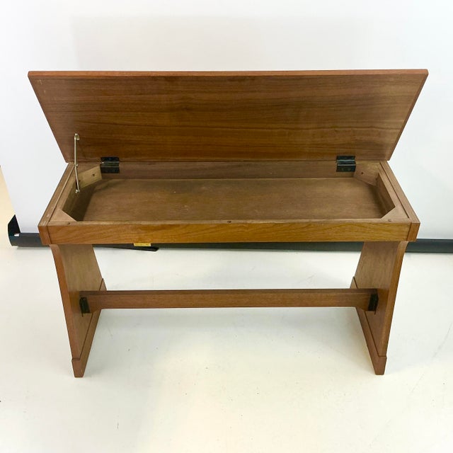 Mid-Century Mission Arts & Crafts Style Wood Organ Bench With Storage. For Sale - Image 14 of 14