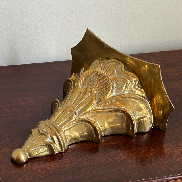 Mid-20th Century Italian Renaissance-Style Solid Brass Wall Bracket For Sale In Baltimore - Image 6 of 17