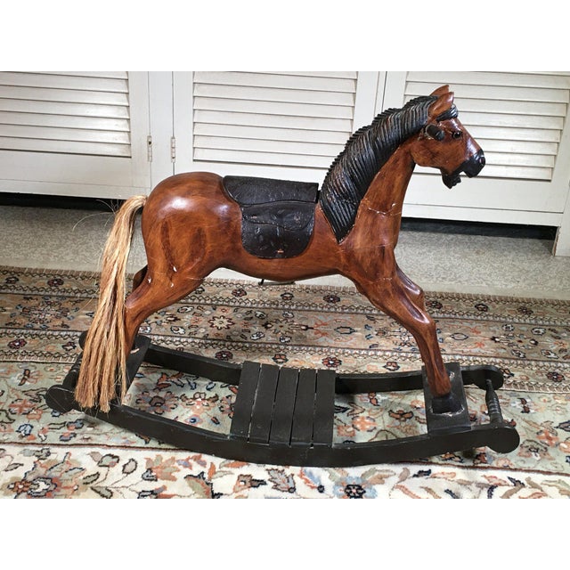 Vintage Carved Wooden Child’s Rocking Horse For Sale In New York - Image 6 of 7